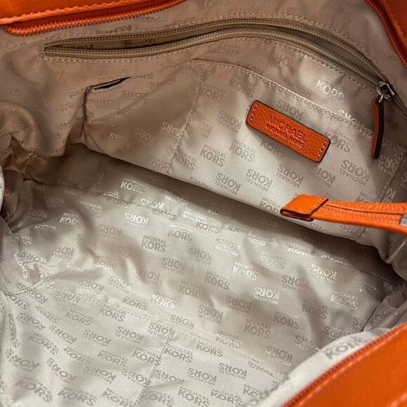 Michael Kors Orange Suede Leather Purse Handbag - Picture 14 of 16